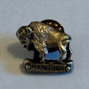 Vintage Manitoba, Canada Buffalo Bison Souvenir Lapel Pin